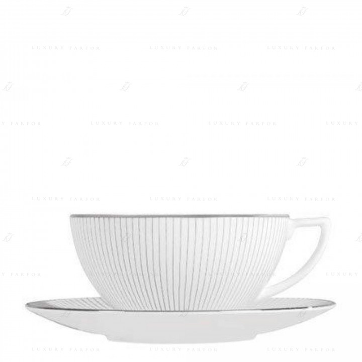 Чашка чайная с блюдцем 150мл коллекции Jasper Conran - Pin Stripe бренда Wedgwood