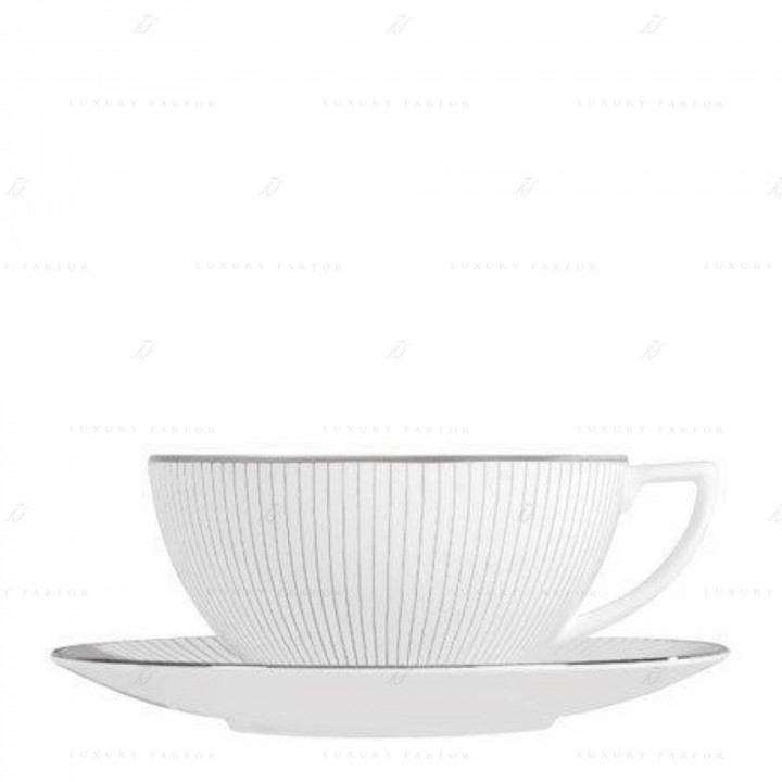 Чашка чайная с блюдцем 230мл коллекции Jasper Conran - Pin Stripe бренда Wedgwood
