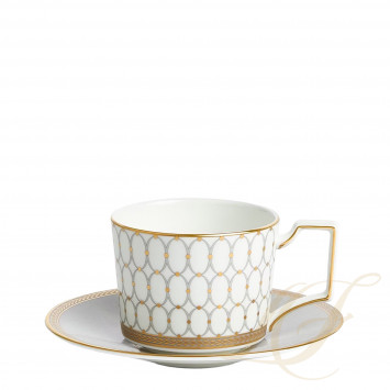 Чашка чайная с блюдцем 250мл коллекции Renaissance Grey бренда Wedgwood