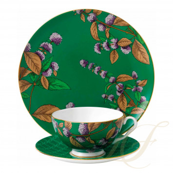 Тарелка закусочная 21см и чашка чайная с блюдцем коллекции Tea Garden 