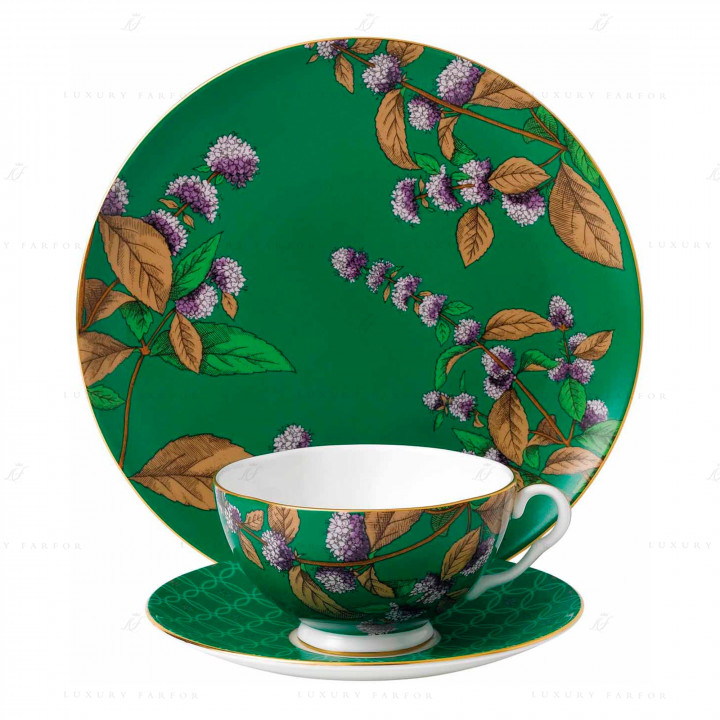 Тарелка закусочная 21см и чашка чайная с блюдцем коллекции Tea Garden 