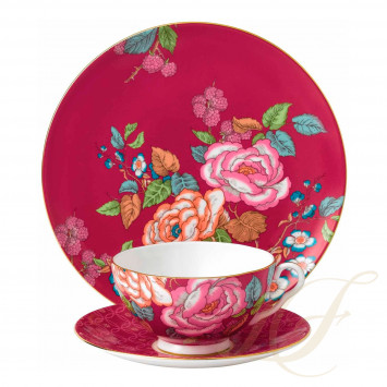 Тарелка закусочная 21см и чашка чайная с блюдцем коллекции Tea Garden 