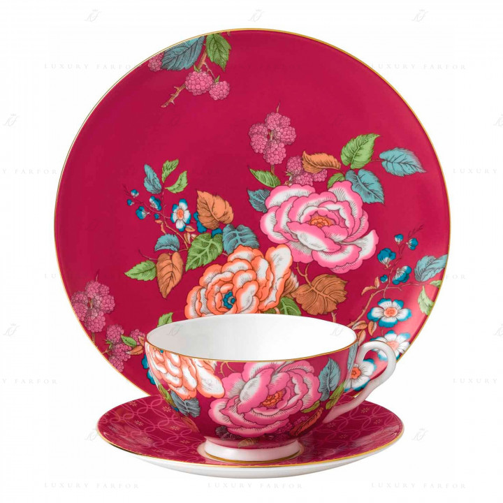 Тарелка закусочная 21см и чашка чайная с блюдцем коллекции Tea Garden 