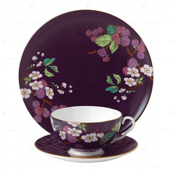 Тарелка закусочная 21см и чашка чайная с блюдцем коллекции Tea Garden 