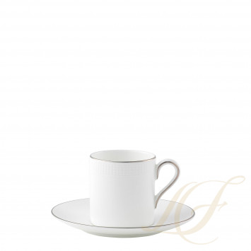 Чашка эспрессо с блюдцем 80мл коллекции Vera Wang - Blanc Sur Blanc бренда Wedgwood