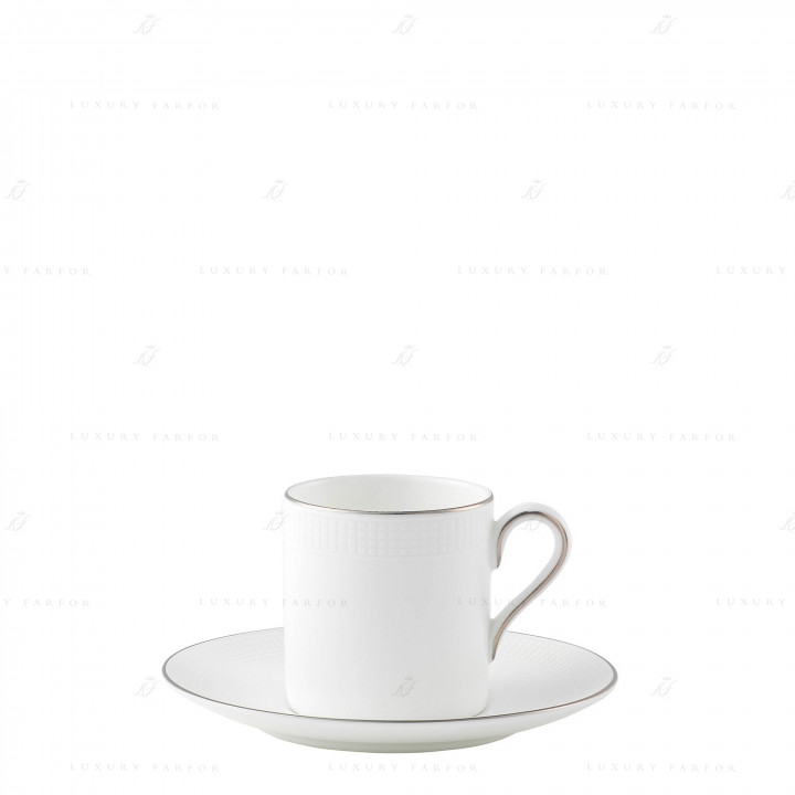 Чашка эспрессо с блюдцем 80мл коллекции Vera Wang - Blanc Sur Blanc бренда Wedgwood