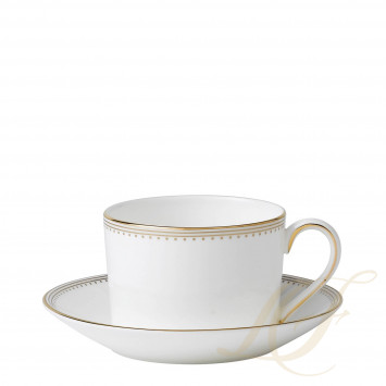 Чашка чайная с блюдцем 215мл коллекции Vera Wang - Golden Grosgrain бренда Wedgwood