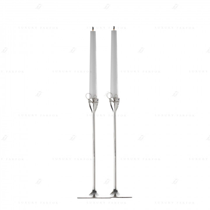 Подсвечник 24см, 2шт. коллекции Vera Wang - Love Knots бренда Wedgwood