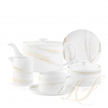 Чайный сервиз на 4 персоны коллекции Vera Wang - Venato Imperial бренда Wedgwood