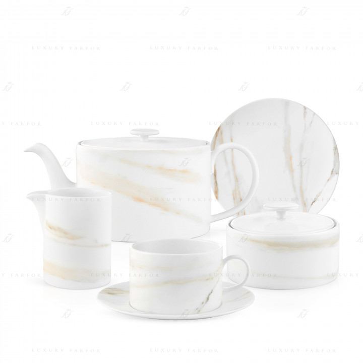 Чайный сервиз на 4 персоны коллекции Vera Wang - Venato Imperial бренда Wedgwood